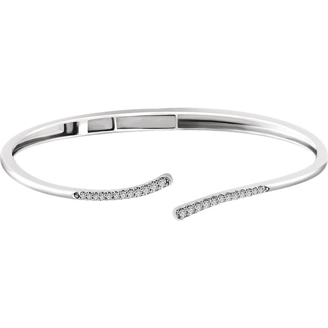 Accented Bypass Hinged Cuff Bracelet