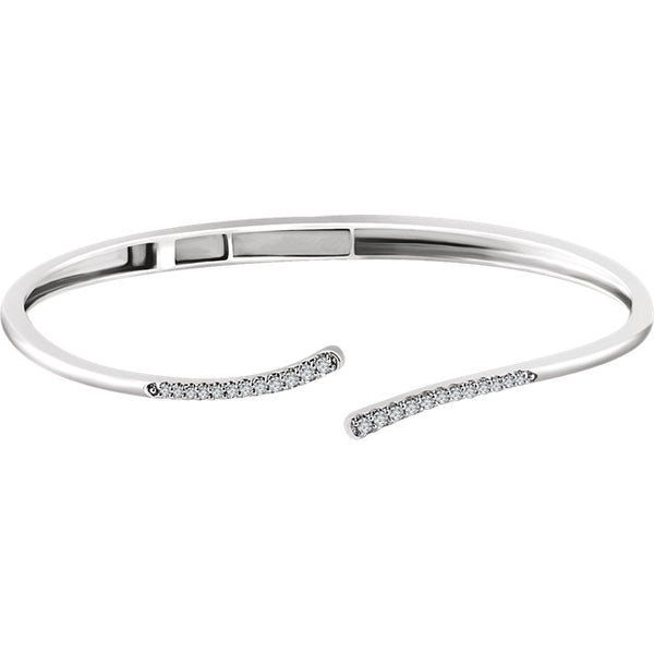 Accented Bypass Hinged Cuff Bracelet