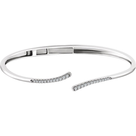 Accented Bypass Hinged Cuff Bracelet