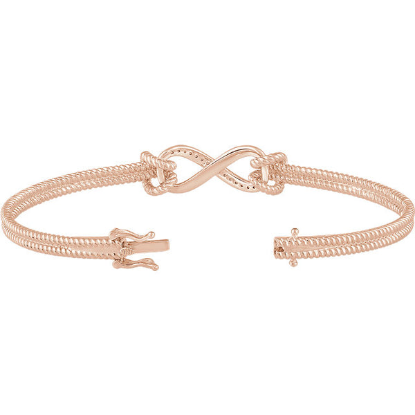Accented Infinity-Inspired Rope Bangle Bracelet
