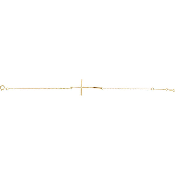 Solitaire Sideways Cross Bracelet