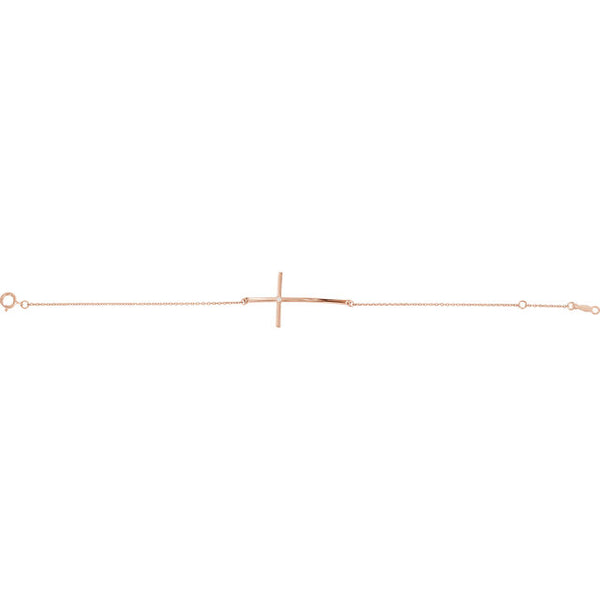 Solitaire Sideways Cross Bracelet