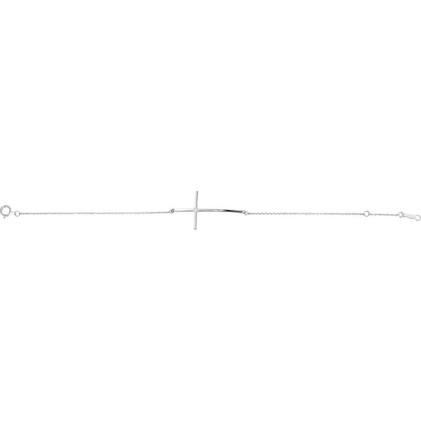Solitaire Sideways Cross Bracelet