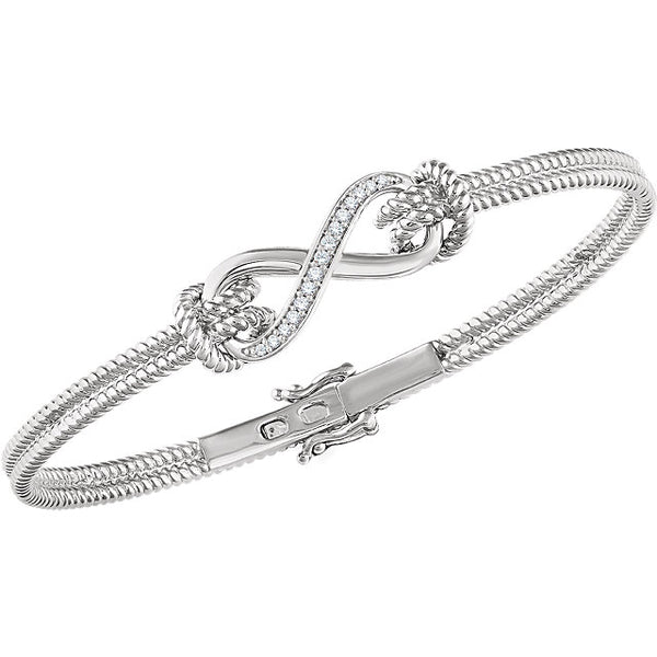 Accented Infinity-Inspired Rope Bangle Bracelet