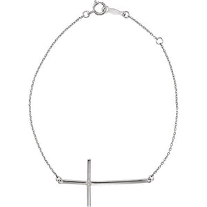Solitaire Sideways Cross Bracelet