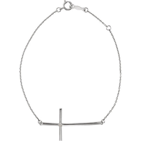 Solitaire Sideways Cross Bracelet
