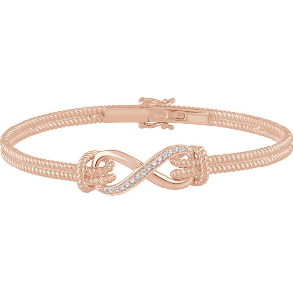 Accented Infinity-Inspired Rope Bangle Bracelet