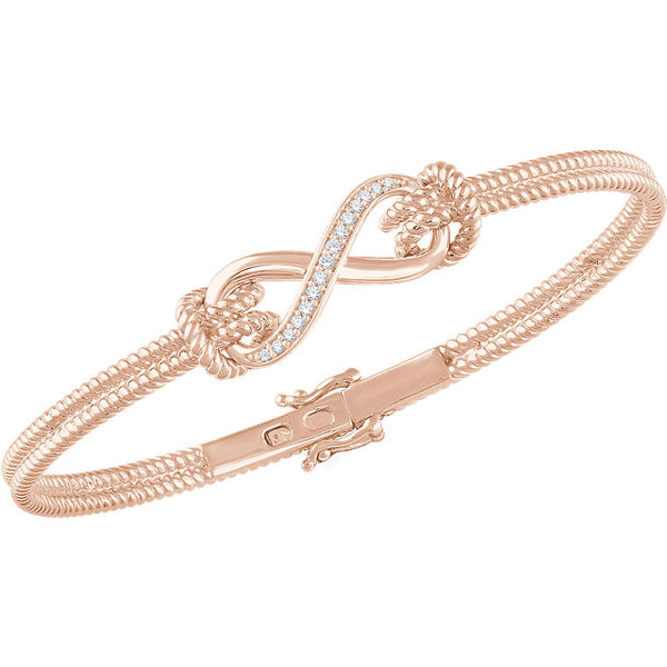 Accented Infinity-Inspired Rope Bangle Bracelet
