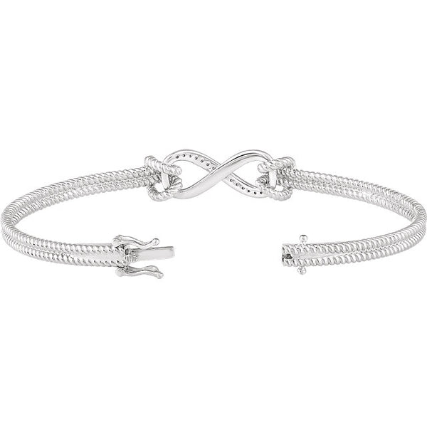 Accented Infinity-Inspired Rope Bangle Bracelet
