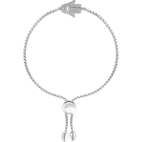 Accented Hamsa Adjustable Bolo Bracelet
