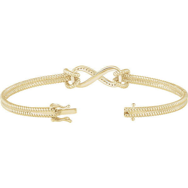 Accented Infinity-Inspired Rope Bangle Bracelet