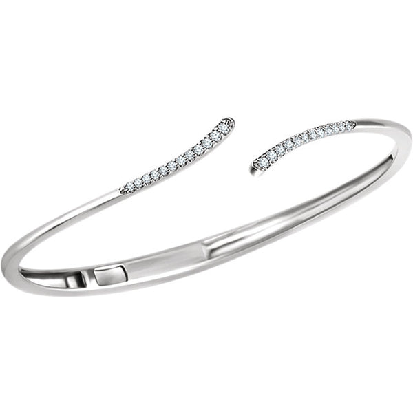 Accented Bypass Hinged Cuff Bracelet
