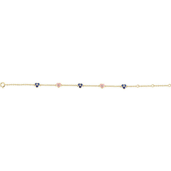 Accented Flowers & Hearts Bracelet