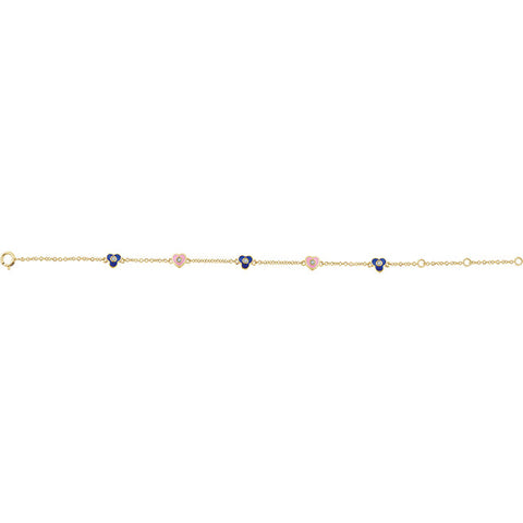 Accented Flowers & Hearts Bracelet