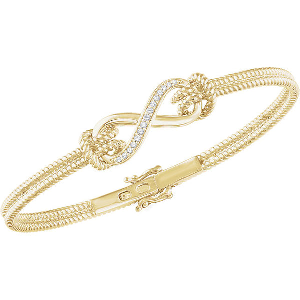 Accented Infinity-Inspired Rope Bangle Bracelet
