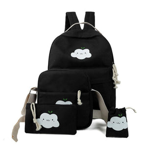 Women Backpack Four-piece Fitted Rucksack Bags