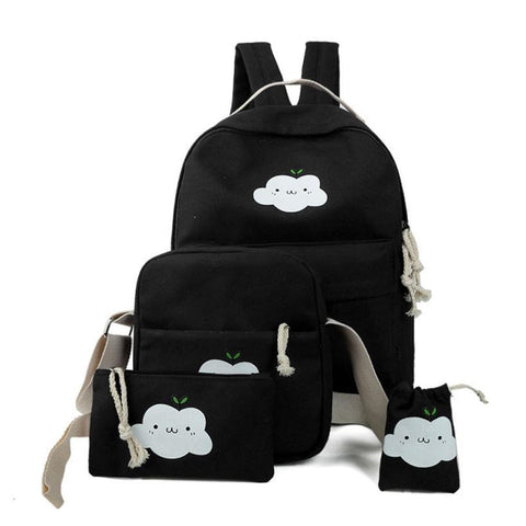 Women Backpack Four-piece Fitted Rucksack Bags