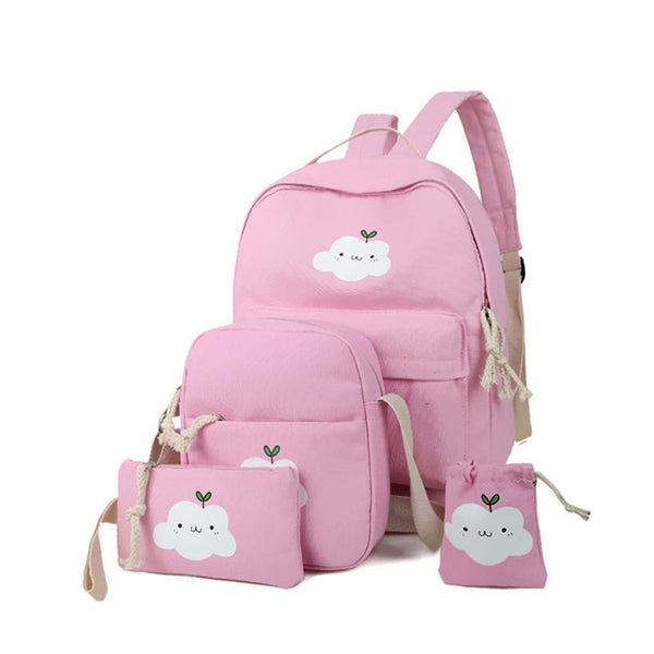 Women Backpack Four-piece Fitted Rucksack Bags