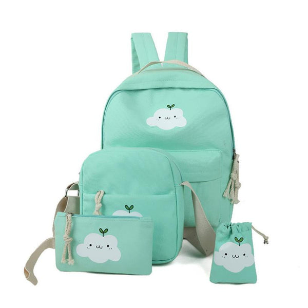 Women Backpack Four-piece Fitted Rucksack Bags