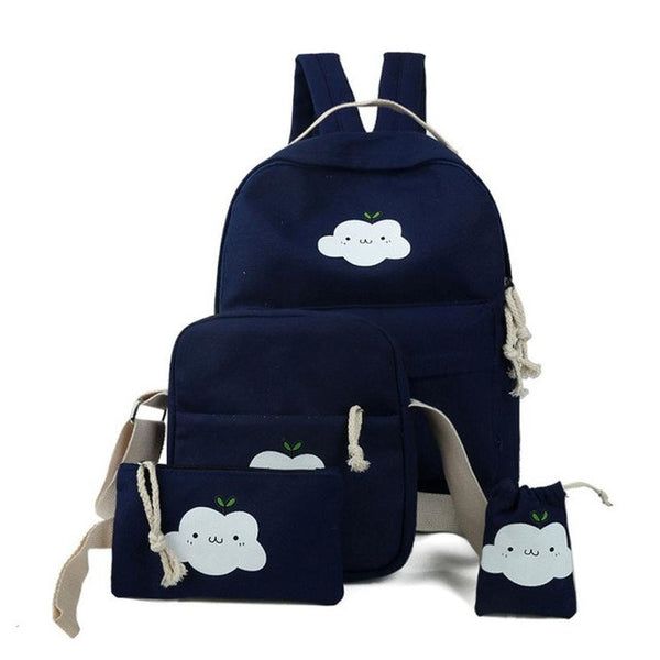 Women Backpack Four-piece Fitted Rucksack Bags