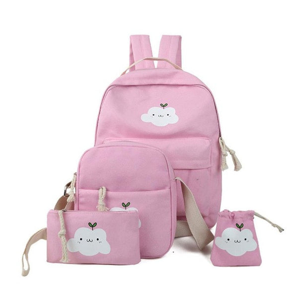 Women Backpack Four-piece Fitted Rucksack Bags