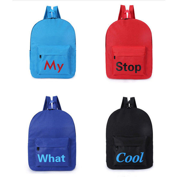 "Why" "Stop" "What" "Cool" Canvas Backpack