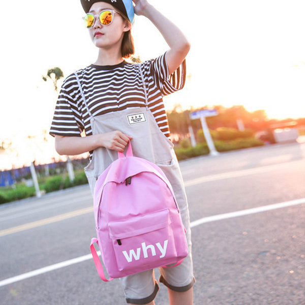 "Why" "Stop" "What" "Cool" Canvas Backpack