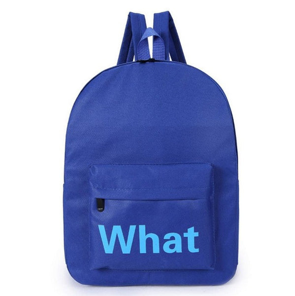 "Why" "Stop" "What" "Cool" Canvas Backpack