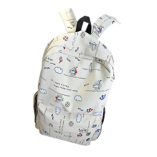 So Cute Printed Canvas Shoulder Bag Rucksack  mochilas