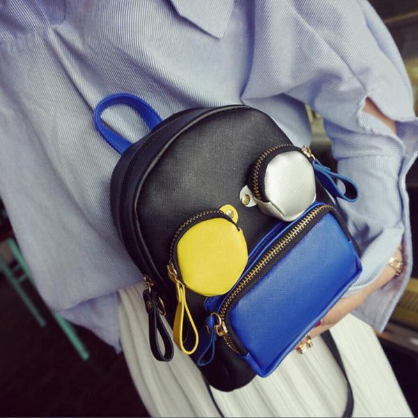 Funny Cute Mini Patchwork Backpack