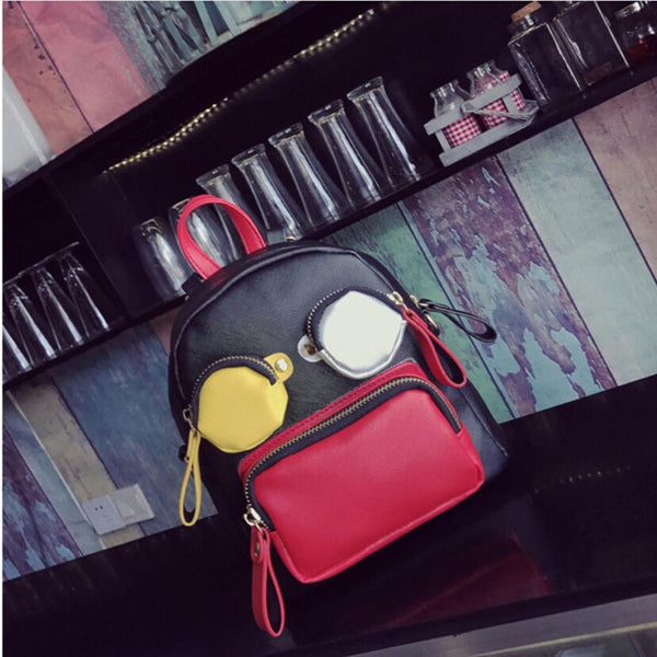 Funny Cute Mini Patchwork Backpack