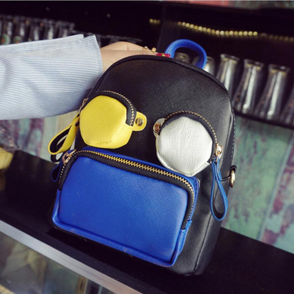 Funny Cute Mini Patchwork Backpack