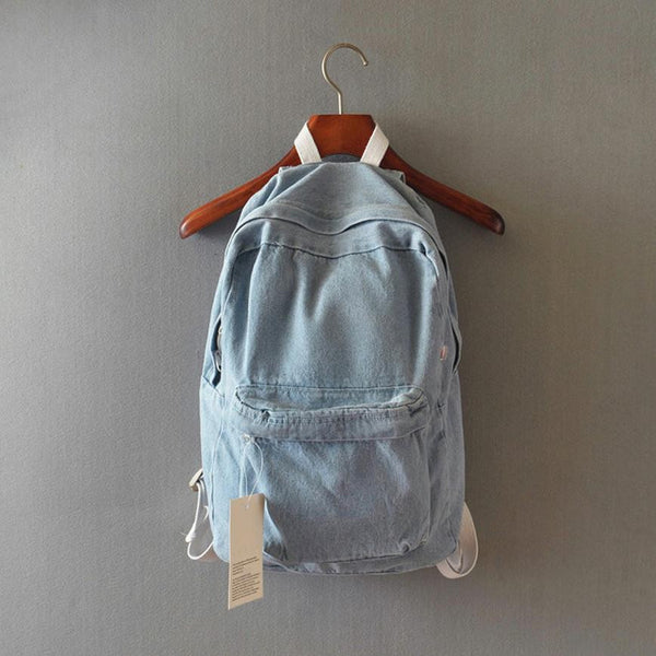 Women Fashion Denim Casual Backpack