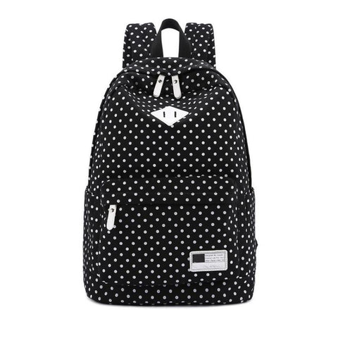 Unisex Canvas Polka Dot Backpack